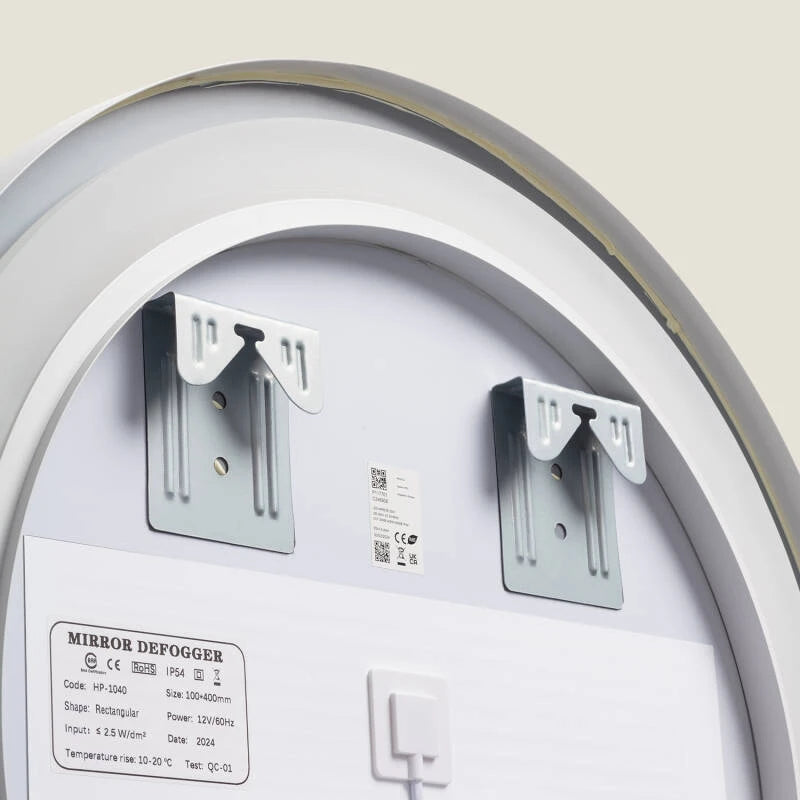 LED badkamerspiegel Ø60 cm ingeschakeld warmwit licht