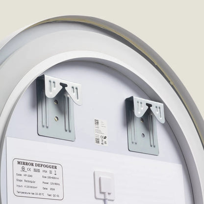 LED badkamerspiegel Ø60 cm ingeschakeld warmwit licht