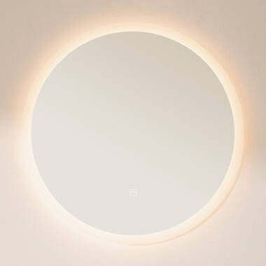 LED spiegel Ø60 cm anticondens zij-aanzicht wit