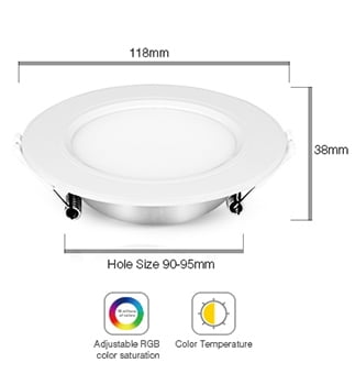Mi-Light Downlight RGB+CCT Ø90 5,6W (FUT068)