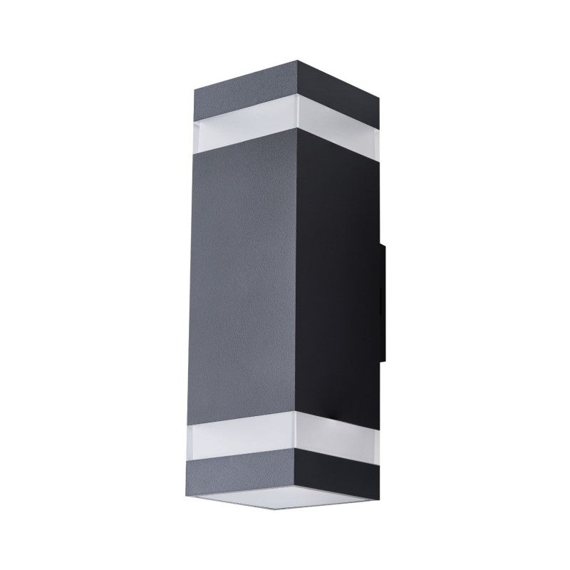Azzardo JASON 2 vierkante up-down buitenwandlamp zwart
