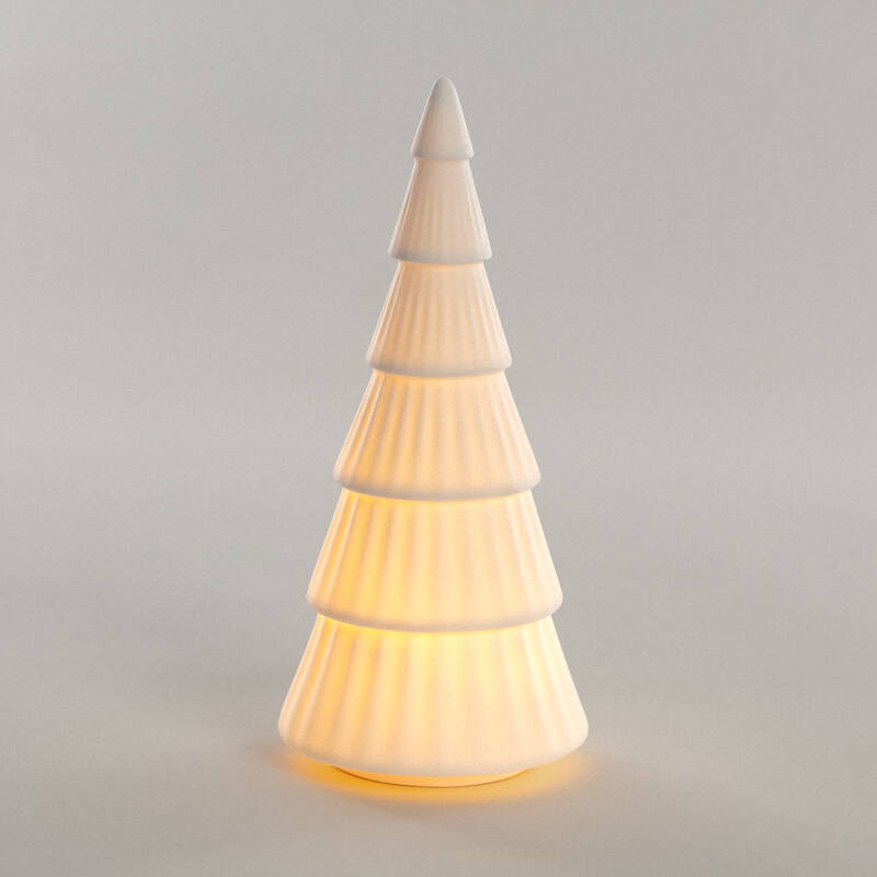 LED-keramikjuletræ 23 cm | varm hvid