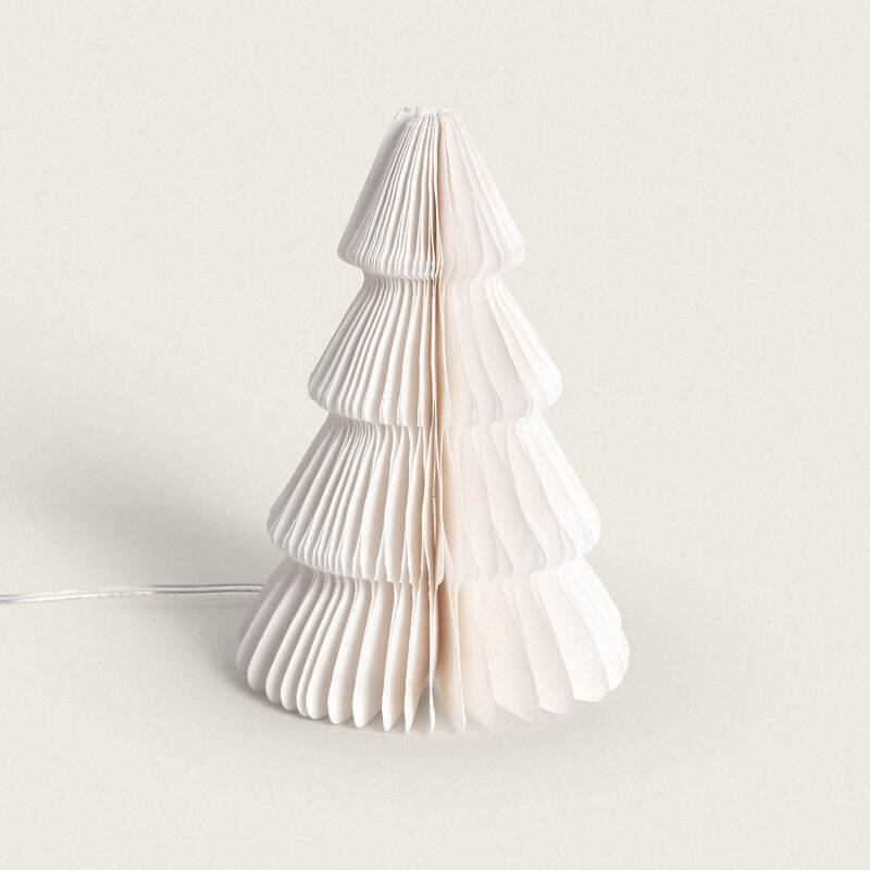 LED kerstboompje van papier 15 cm