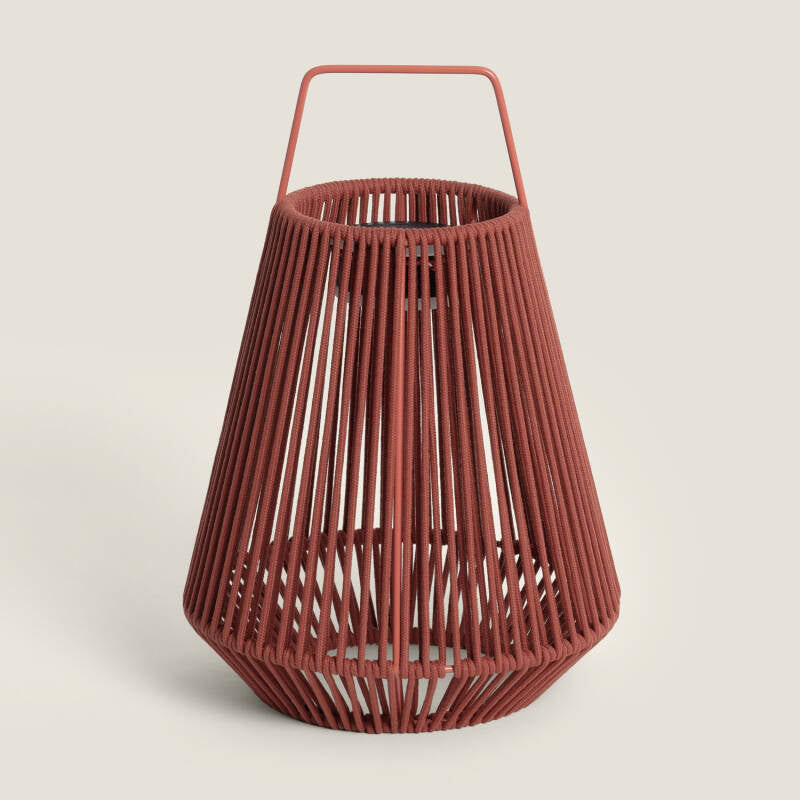 Talivo solar tafellamp buiten van touw rood