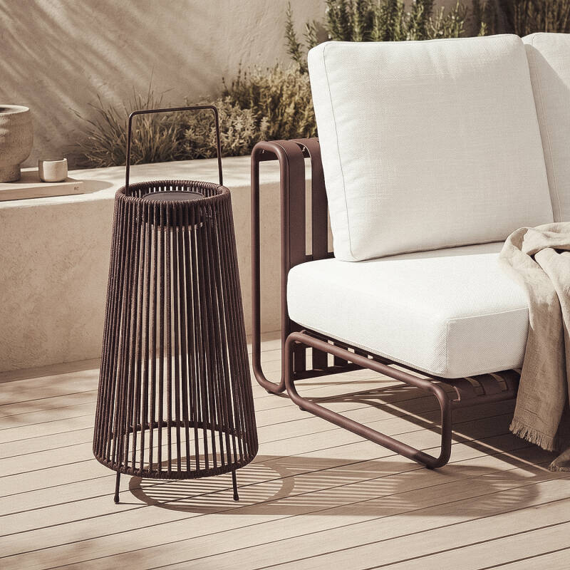 Talivo solar vloerlamp sfeerbeeld terras