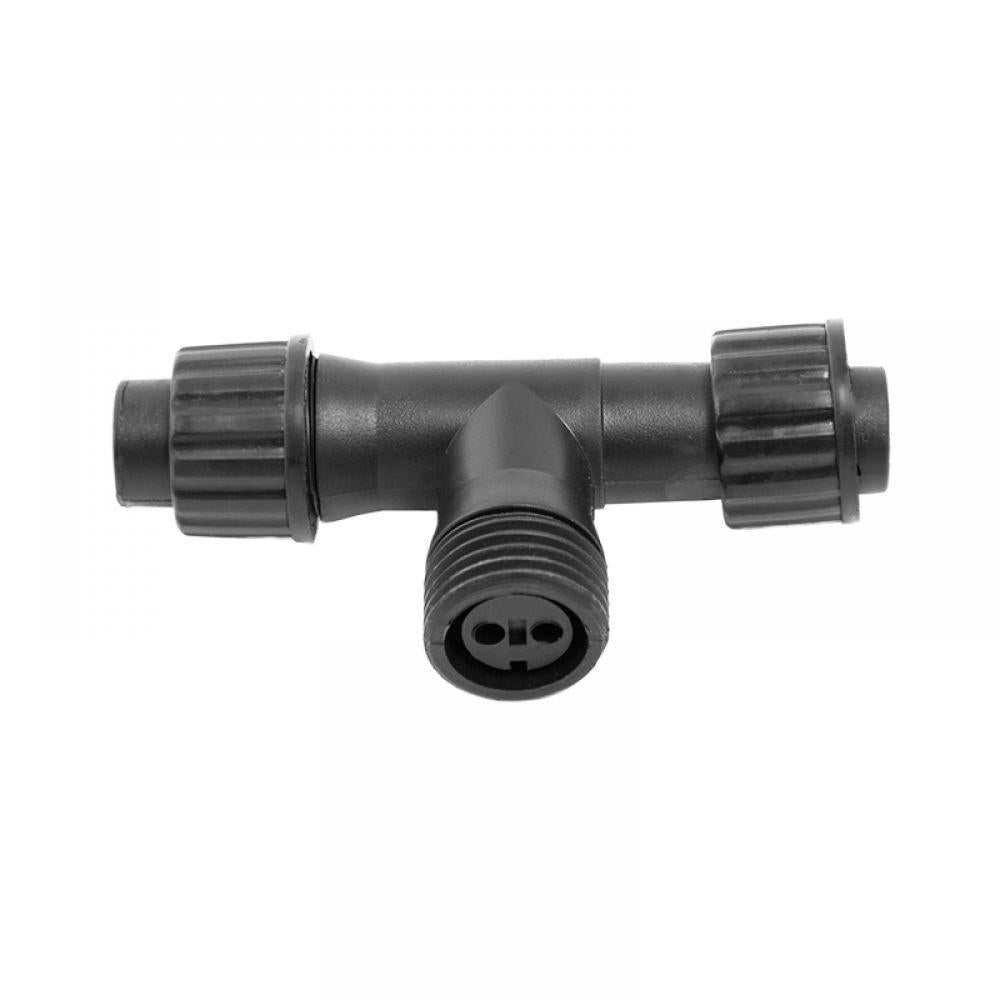 230V T-connector zwart 2 stuks