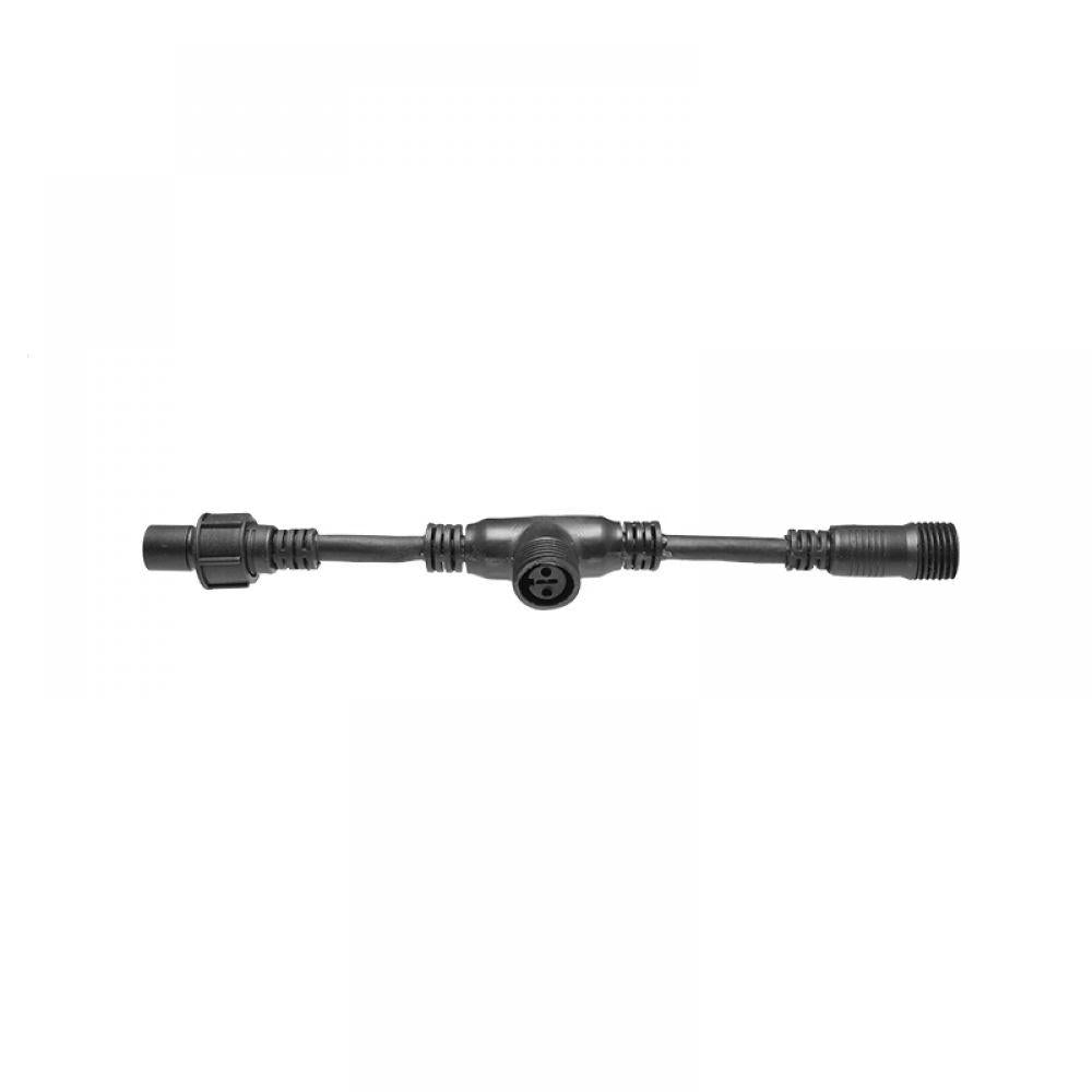 230V T-connector 25cm zwart