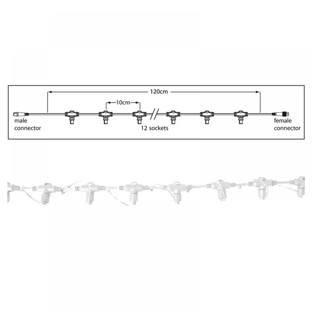 230V hoofdkabel 120cm wit
