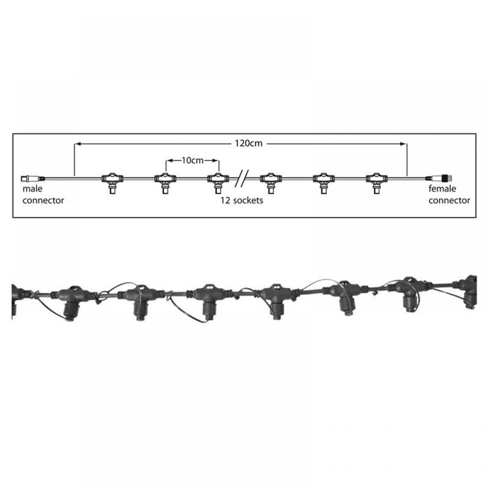230V hoofdkabel 120cm zwart