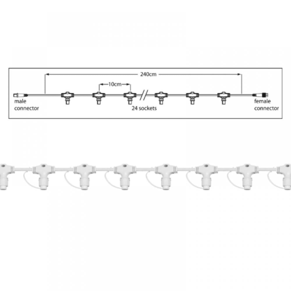 230V hoofdkabel 240cm wit