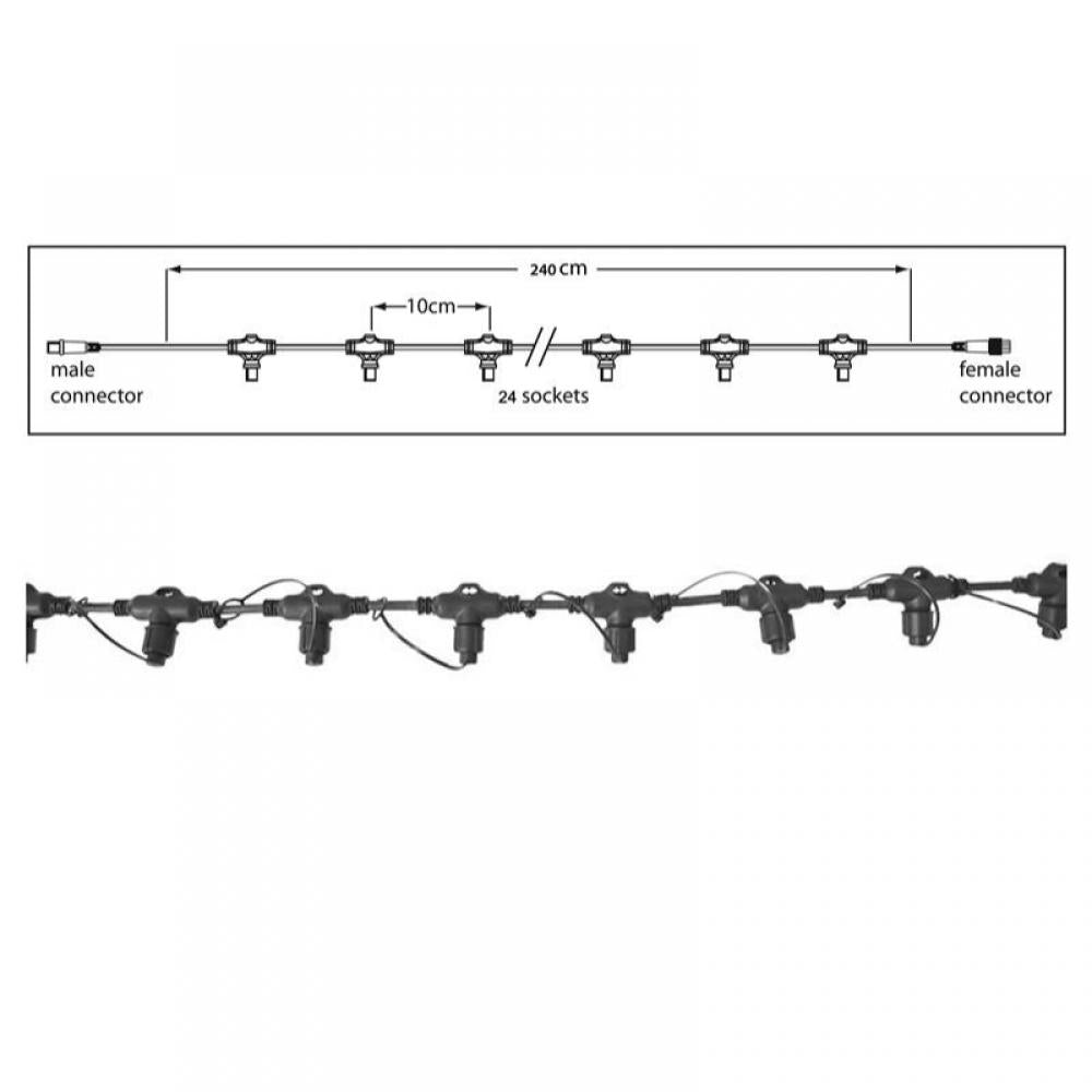 230V hoofdkabel 240cm zwart