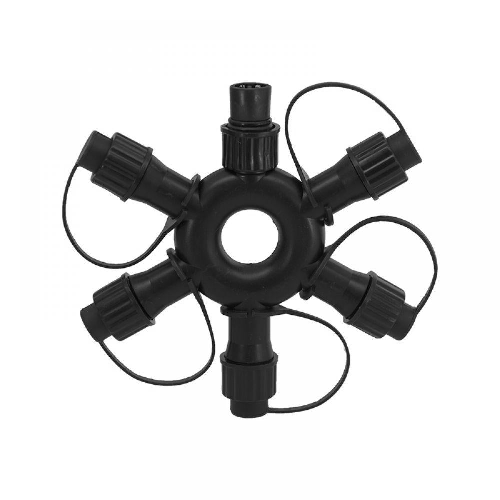 230V 5-weg ring connector zwart