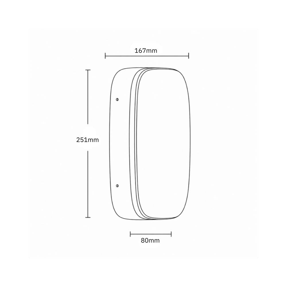LED wandlamp buiten rechthoekig zwart IP65