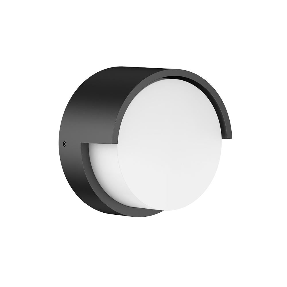 LED wandlamp buiten rond zwart IP65