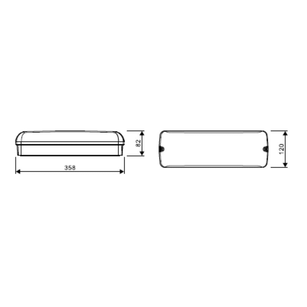 LED bulkhead wandlamp wit IK10 IP65