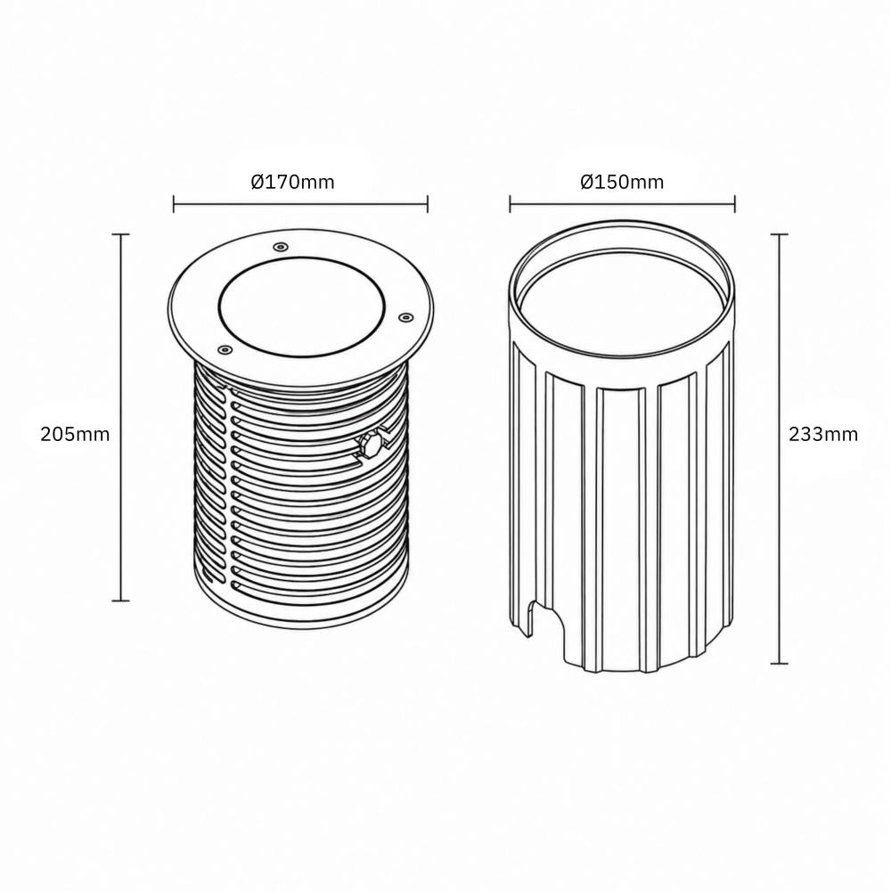 LED grondspot kantelbaar dimbaar antraciet IP67