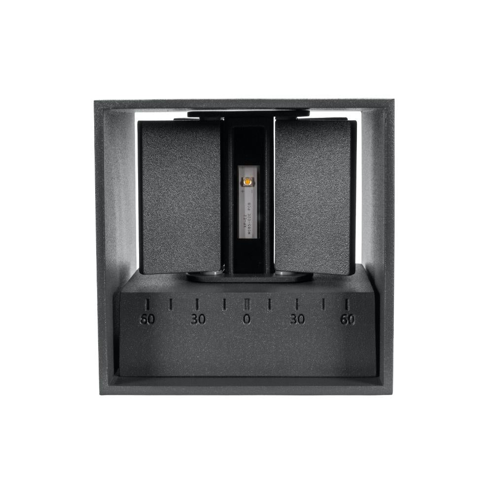 LED wandlamp kubus 10 cm antraciet