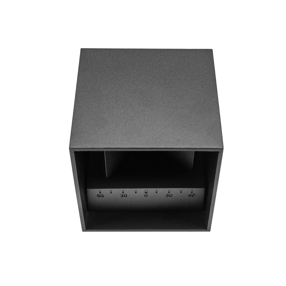 LED wandlamp kubus 10 cm zwart