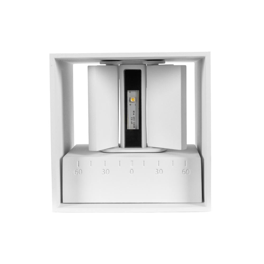 LED wandlamp kubus 10 cm wit