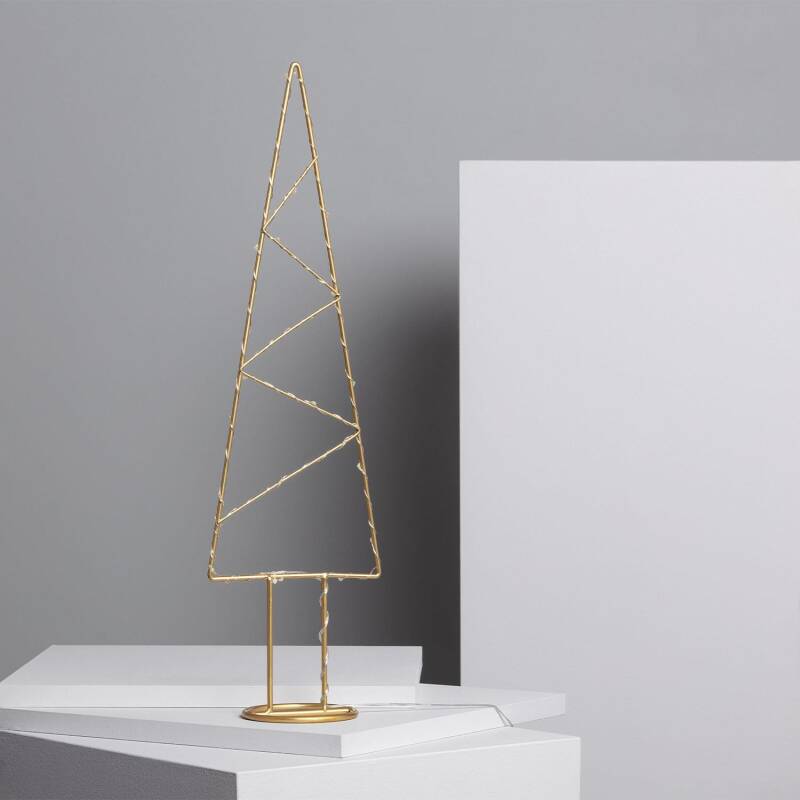 LED kerstboom van metaal 52 cm in goud