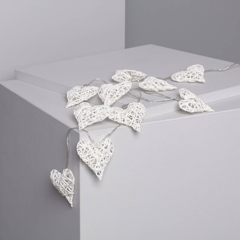 LED lichtslinger met papieren hartjes 1,7 m