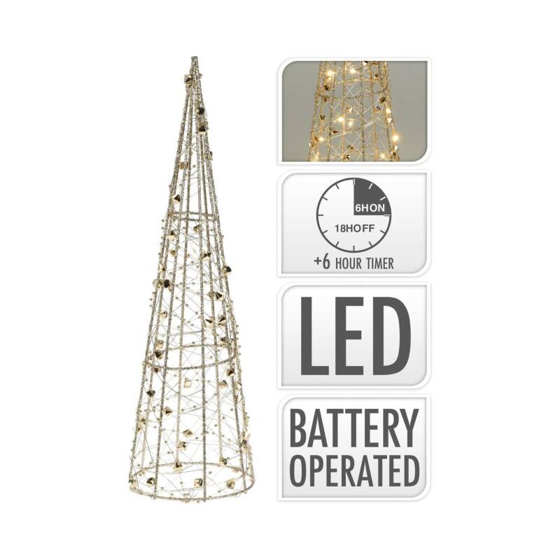 LED kerstboom in goud met timer