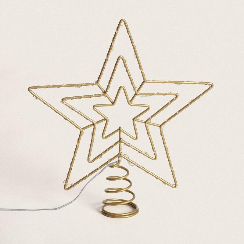 LED kerstster van metaal in goud