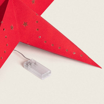 LED ster van papier 60 cm | rood | timer