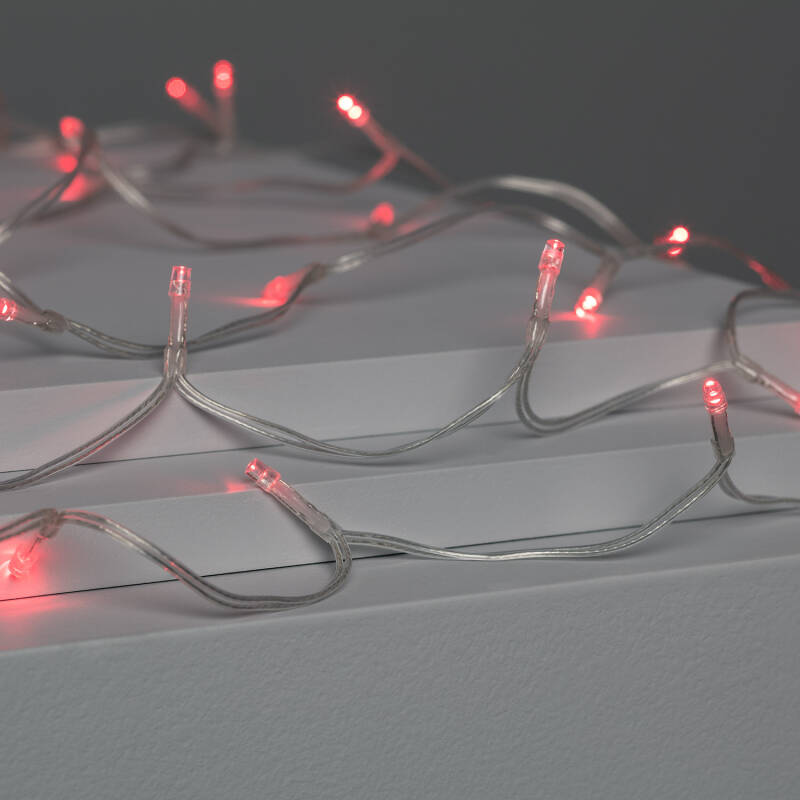 LED lempučių girlianda su baterijomis | 50 LED | raudona | IP44