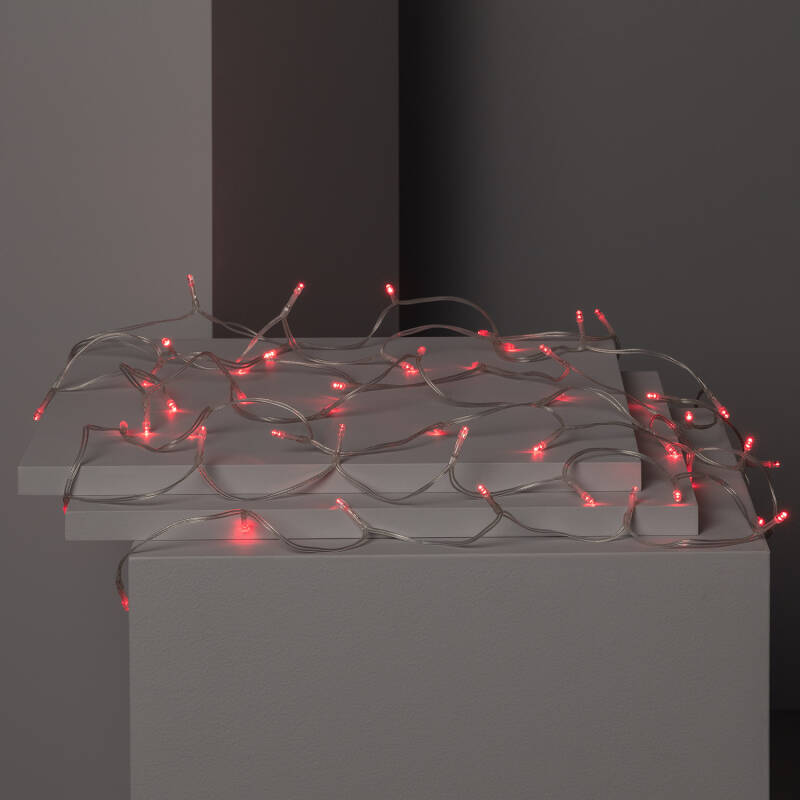 LED lichtslinger op batterijen met 50 rode LED