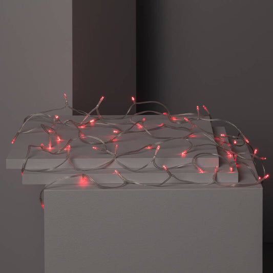 LED lichtslinger op batterijen met 50 rode LED