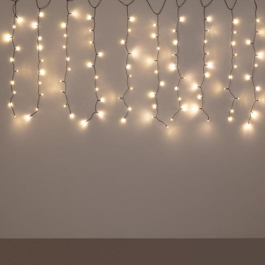 LED slingergordijn 3 m met zwarte kabel