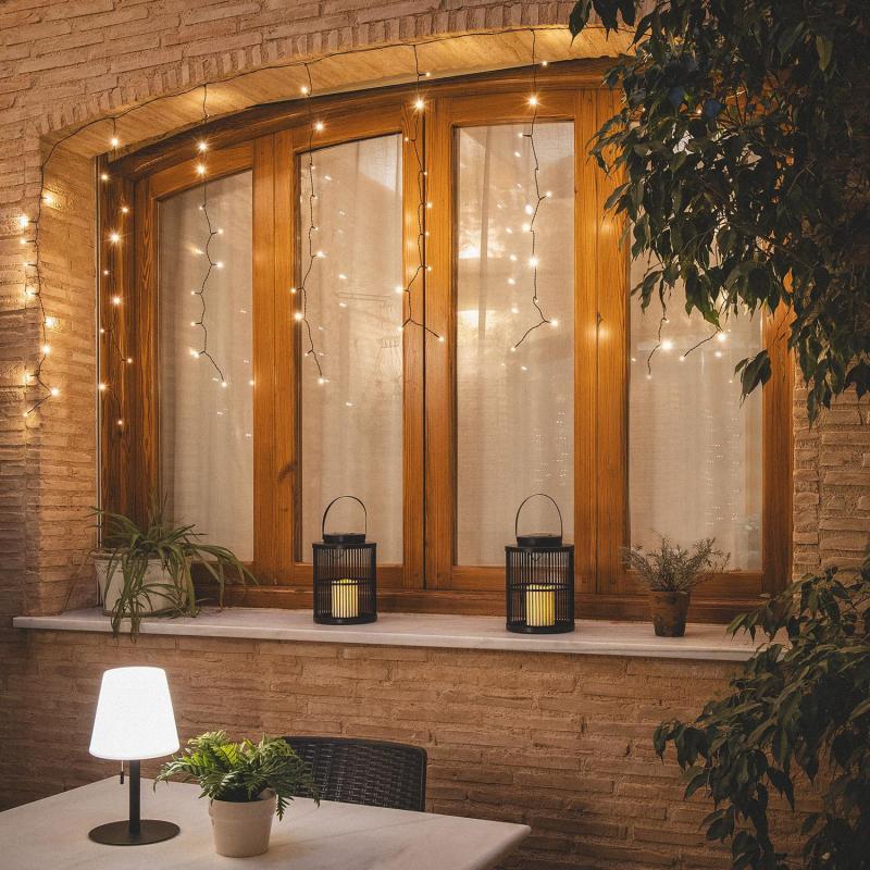 LED-es fényfüggöny 3 m | 100 LED | fekete kábel | IP44