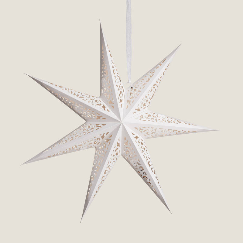 LED ster van papier 60 cm in wit