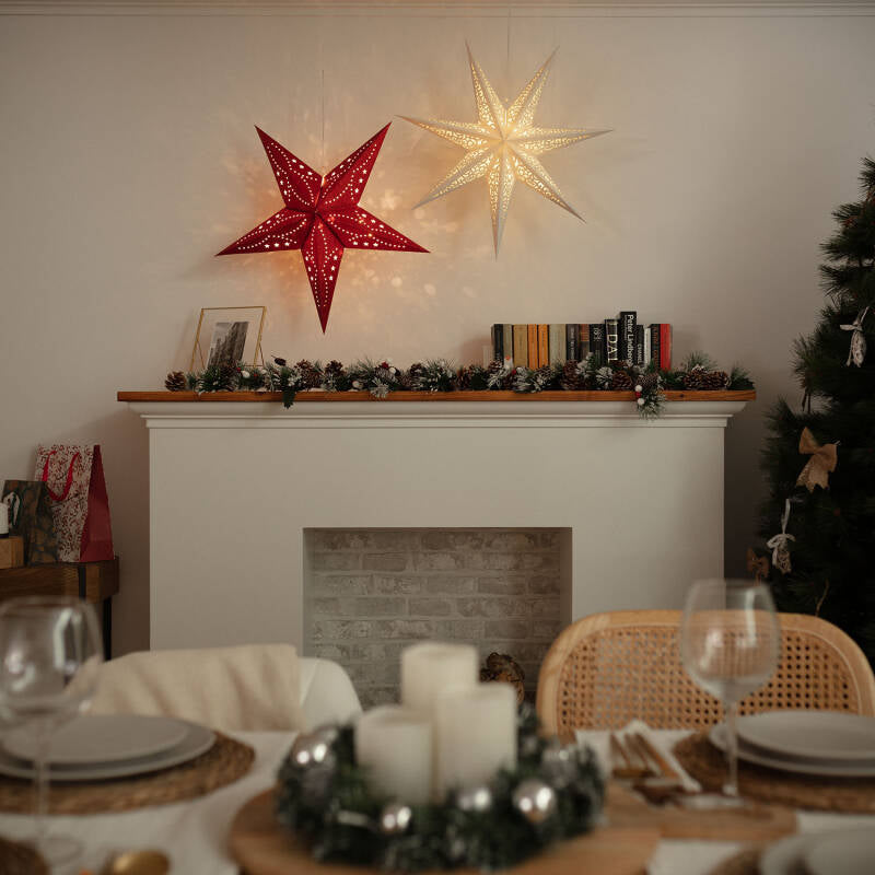 LED Stär aus Pabeier 60 cm | wäiss | 15 LED