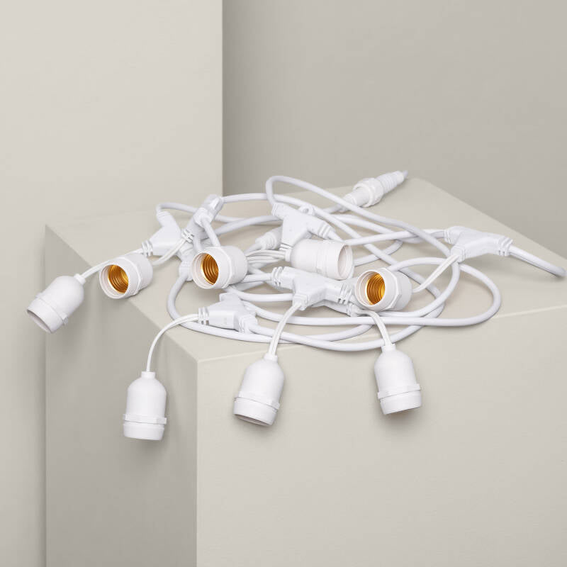Prikkabel E27 5,5 m met 8 fittingen IP65