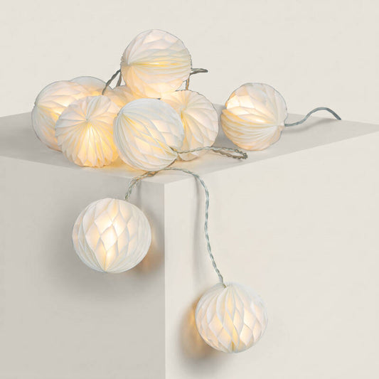 LED lichtslinger met papieren lampionnen 2,1 m