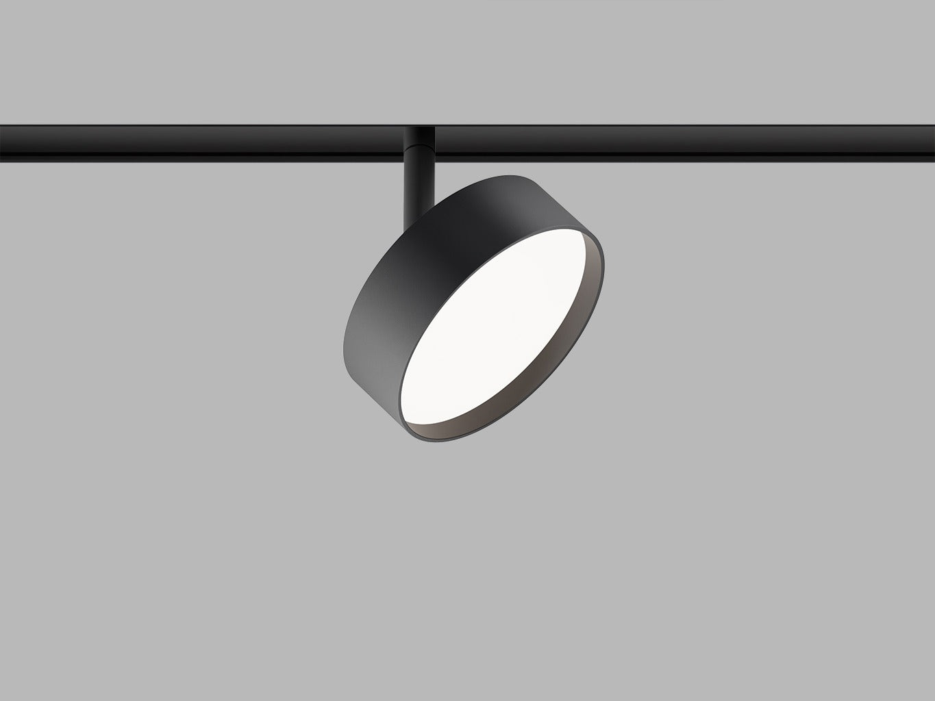 LED2 MAG OLLI 48V rond diffuus magnetisch railarmatuur zwart