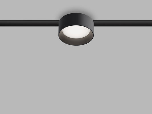 LED2 MAG ZETA ON 48V rond diffuus magnetisch railarmatuur zwart