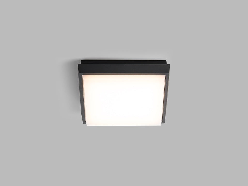 LED2 QUADO S vierkante platte buitenwandlamp antraciet 175mm