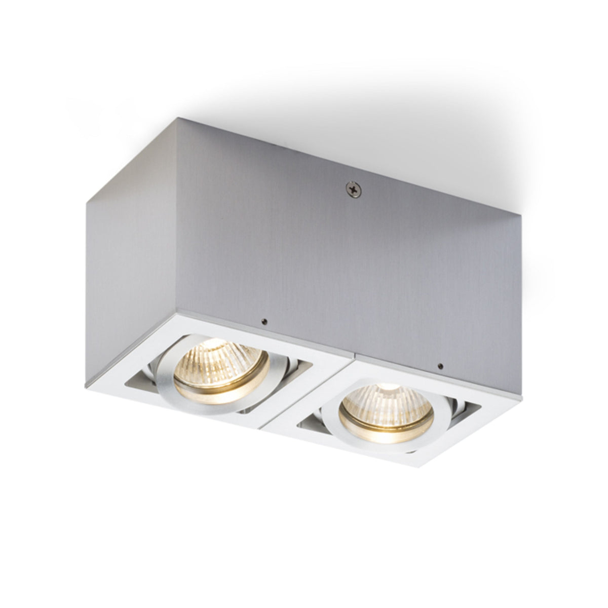 BERIT II | double surface-mounted spotlight with recessed heads | 2x GU10 | aluminium | with or without light source