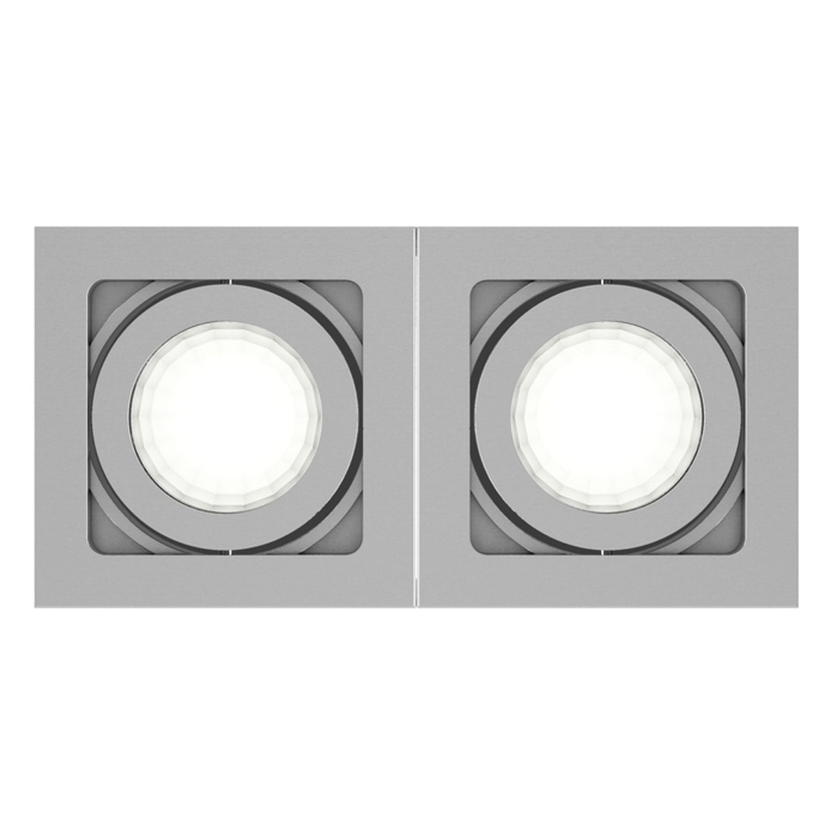 BERIT II | double surface-mounted spotlight with recessed heads | 2x GU10 | aluminium | with or without light source