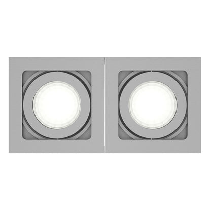 BERIT II | double surface-mounted spotlight with recessed heads | 2x GU10 | aluminium | with or without light source