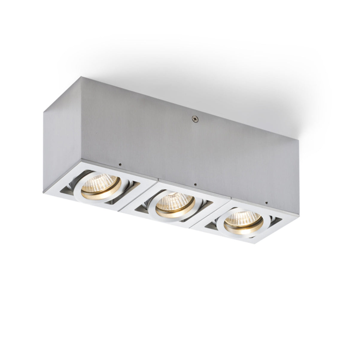 BERIT III | foco triple de superficie con cabezales empotrados | 3x GU10 | aluminio | con o sin fuente de luz