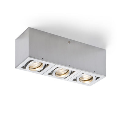 BERIT III | foco triple de superficie con cabezales empotrados | 3x GU10 | aluminio | con o sin fuente de luz