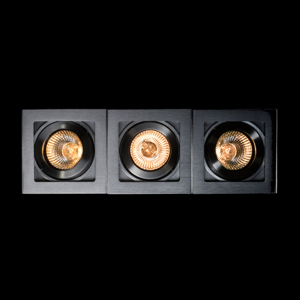 BERIT III | foco triple de superficie con cabezales empotrados | 3x GU10 | aluminio | con o sin fuente de luz