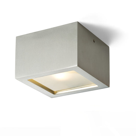 DEZA | compacte plafondlamp badkamer | G9 | aluminium met satijnglas | IP54 | met of zonder lichtbron
