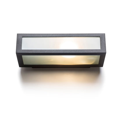 GINO | hoekige buiten wandlamp met satijnglas | E27 | IP44 | antraciet | met of zonder lichtbron