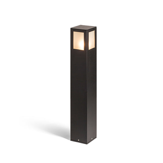 PONDER 65 | tuinsokkel 65 cm met satijnglas | E27 | IP44 | zwart | met of zonder lichtbron