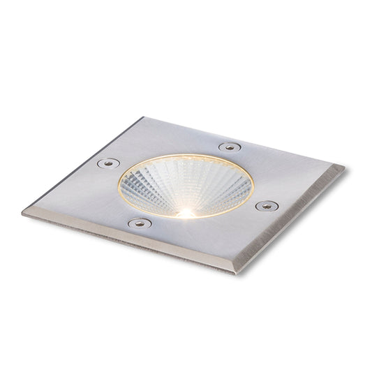 RIZZ SQ 105 | kvadratisk utendørs bakke-spot | integrert CREE LED 3 W | IP65 rustfritt stål
